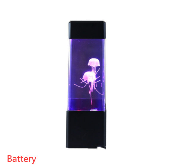 Small Led Desktop Square Simulation Jellyfish Lamp