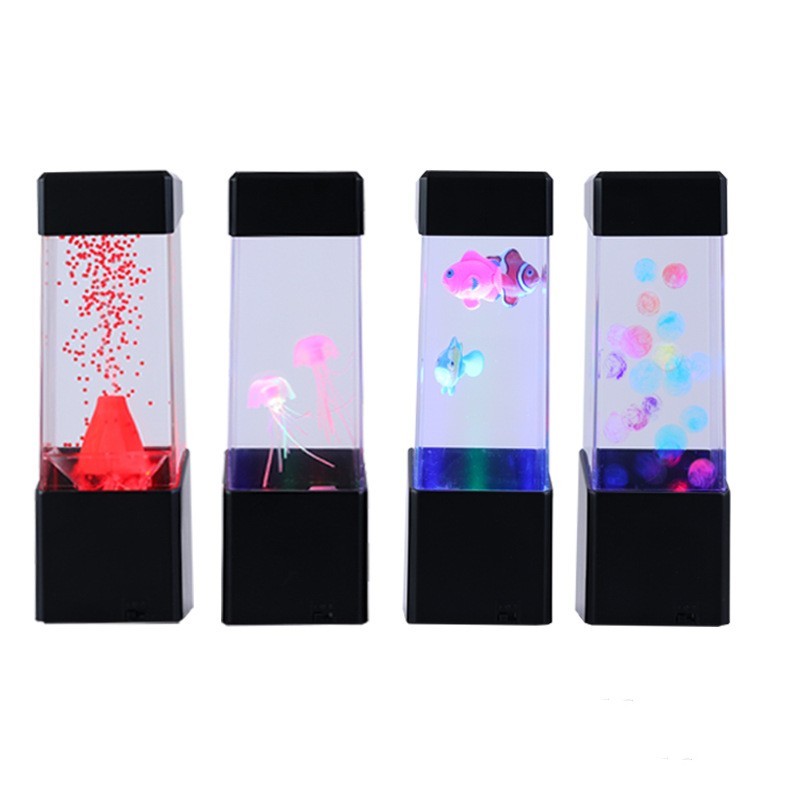 Small Led Desktop Square Simulation Jellyfish Lamp