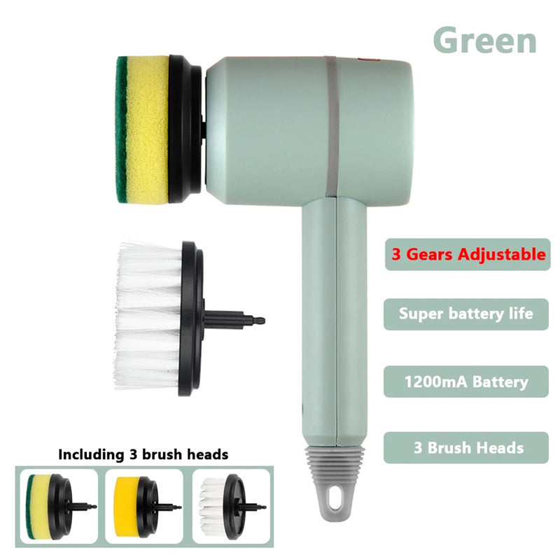 Electric Cleaning Brush Dishwashing Automatic Wireless USB Rechargeable