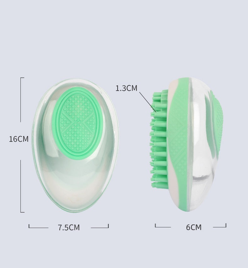 Dog Cat Bath Brush 2-in-1 Pet SPA Massage Comb Soft Silicone