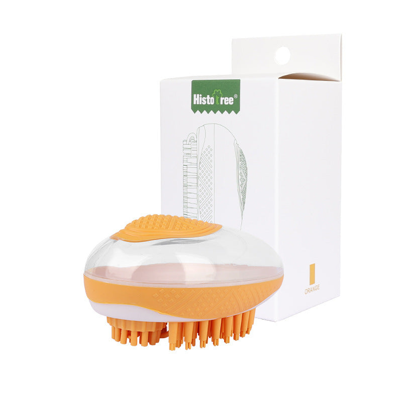 Dog Cat Bath Brush 2-in-1 Pet SPA Massage Comb Soft Silicone