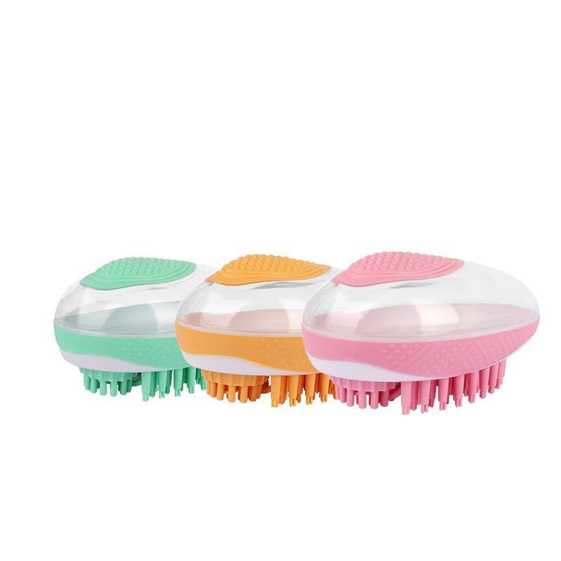 Dog Cat Bath Brush 2-in-1 Pet SPA Massage Comb Soft Silicone