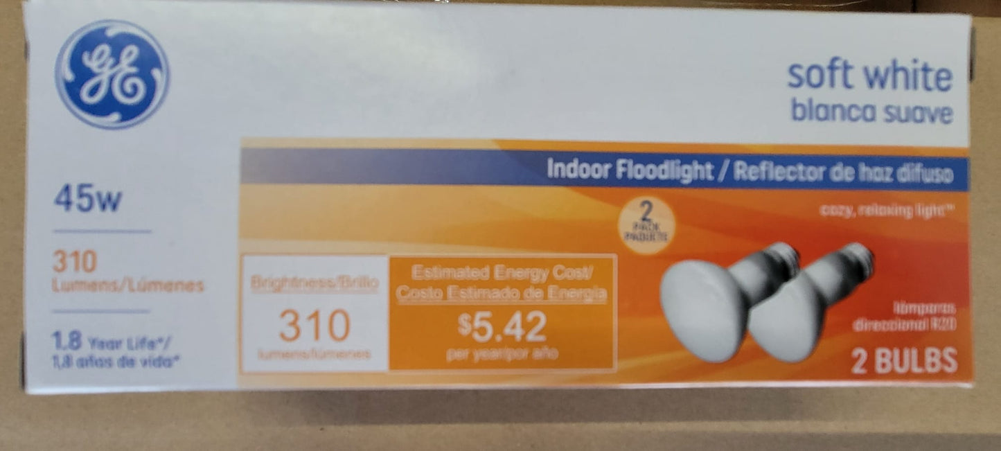 45W Light Bulbs Soft White ( 2 Bulbs)