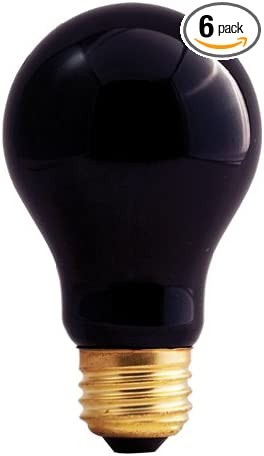 Bulbrite 75A/BL 75-Watt Incandescent Standard A19, Medium Base, Black Light (6 Pack)