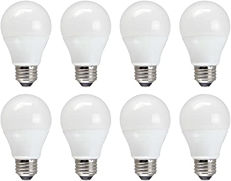 TCP 60 W Equivalent, Value LED A19 Light Bulbs, Non-Dimmable, Soft White (8 Pack)
